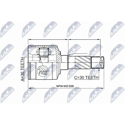Ford NPW-MZ-038 Drive Shaft Joint Set - Front Left Axle Ford NPW-MZ-038 Drive Shaft Joint Set - Front Left Axle