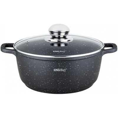 Casserole en Marbre Antiadhésif Kinghoff - 20cm - 2,3L - Publicité Casserole en Marbre Antiadhésif Kinghoff - 20cm - 2,3L - Publicité