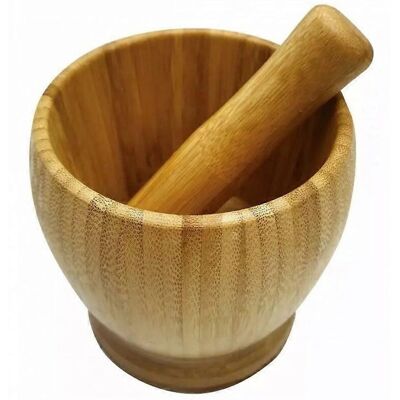 Mortier de cuisine en bambou Kinghoff - 11cm - Publicité Mortier de cuisine en bambou Kinghoff - 11cm - Publicité