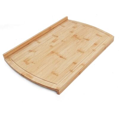 Planche à découper en bambou Kinghoff - Double face, 58x38cm, avec rebords - Publicité Planche à découper en bambou Kinghoff - Double face, 58x38cm, avec rebords - Publicité