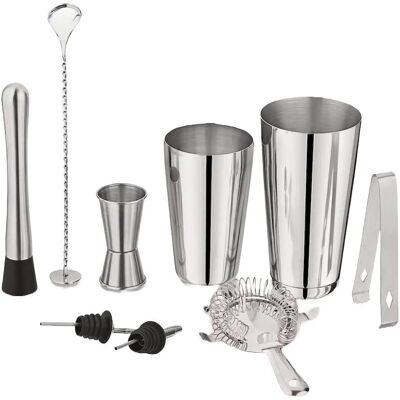 Kinghoff Edelstahl 9-Teiliges Bar Set - Shaker, Zubehör Kinghoff Edelstahl 9-Teiliges Bar Set - Shaker, Zubehör