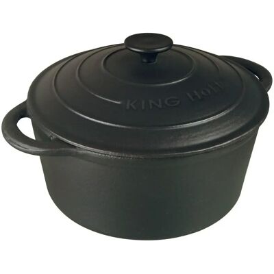 Kinghoff Schwerer Gusseisentopf - 2,4L, Schwarz, Für Induktion Kinghoff Schwerer Gusseisentopf - 2,4L, Schwarz, Für Induktion