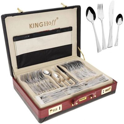 Kinghoff 72-teilige Glänzende Silberbesteck-Set - Besteckset Kinghoff 72-teilige Glänzende Silberbesteck-Set - Besteckset