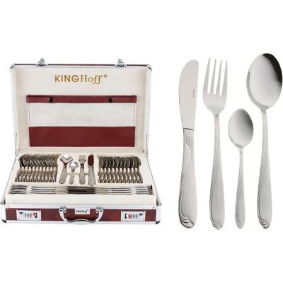 Set de Couverts Satinés Kinghoff - 72 Pièces - Élégant & Durable - Publicité Set de Couverts Satinés Kinghoff - 72 Pièces - Élégant & Durable - Publicité