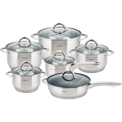 Ensemble de casseroles Kinghoff 12 pièces - Acier inoxydable - Publicité Ensemble de casseroles Kinghoff 12 pièces - Acier inoxydable - Publicité