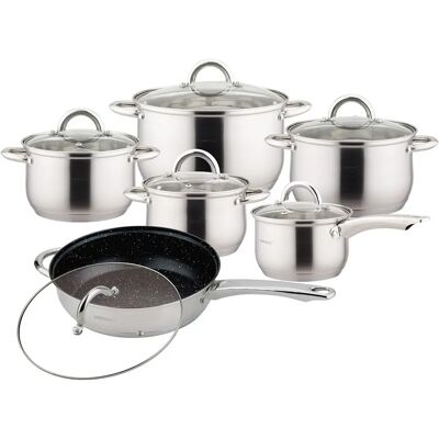 Ensemble de Casseroles King Hoff 4457 - Acier inoxydable, Antiadhésif, Induction - Publicité Ensemble de Casseroles King Hoff 4457 - Acier inoxydable, Antiadhésif, Induction - Publicité