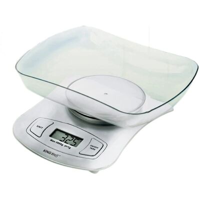 Balance de cuisine Kinghoff 8125 - Tara, 5kg, Bleu - Publicité Balance de cuisine Kinghoff 8125 - Tara, 5kg, Bleu - Publicité