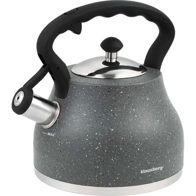 Klausberg Grauer Edelstahlkessel 2,7L - Wasser Kochen, Induktionsfähig Klausberg Grauer Edelstahlkessel 2,7L - Wasser Kochen, Induktionsfähig
