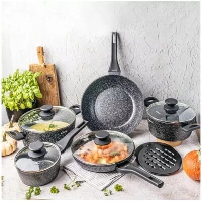 Klausberg Kochset - Induktion, 5 Pfannen - Schwarz Klausberg Kochset - Induktion, 5 Pfannen - Schwarz