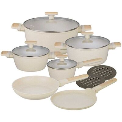 Klausberg KB-7833 Antihaft-Kochgeschirr-Set - 12 Stück - Beige Klausberg KB-7833 Antihaft-Kochgeschirr-Set - 12 Stück - Beige