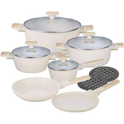 Klausberg KB-7833 Antihaft-Kochgeschirr-Set - 12 Stück - Beige Klausberg KB-7833 Antihaft-Kochgeschirr-Set - 12 Stück - Beige