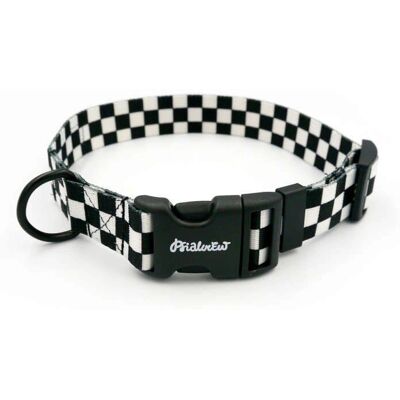 Psiakrew - Checker - 2.5 cm - czarno-biały szachownica - Obroża dla psa Psiakrew - Checker - 2.5 cm - czarno-biały szachownica - Obroża dla psa