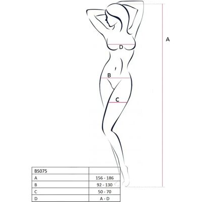 Passion Woman BS075 Bodystocking - Tissu en Filet Transparent avec Ouverture Passion Woman BS075 Bodystocking - Tissu en Filet Transparent avec Ouverture