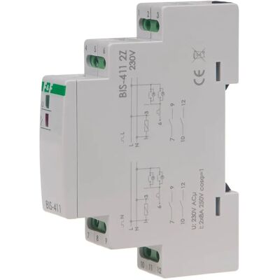 F+F BIS-411-2Z Relé Bistable - 230V CA, 2NO, Montaje en riel DIN F+F BIS-411-2Z Relé Bistable - 230V CA, 2NO, Montaje en riel DIN