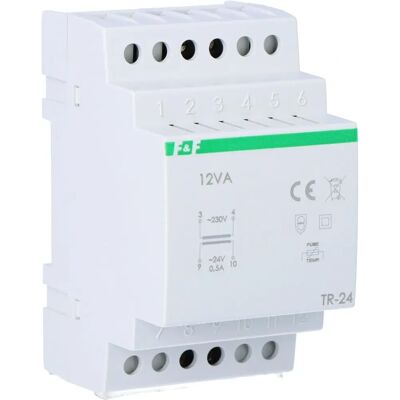 Transformador de seguridad F&F TR-24 12V AC en carril DIN Transformador de seguridad F&F TR-24 12V AC en carril DIN