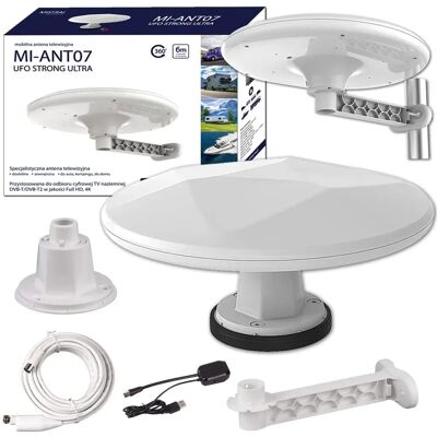 Mistral Mi-Ant07 UFO Antenne - Weiß - UHF/VHF, DVB-T/T2, LTE-Filter Mistral Mi-Ant07 UFO Antenne - Weiß - UHF/VHF, DVB-T/T2, LTE-Filter