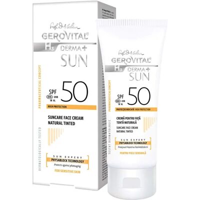 Gerovital Crema Solar Natural Tono SPF50 - Protector para piel sensible Gerovital Crema Solar Natural Tono SPF50 - Protector para piel sensible