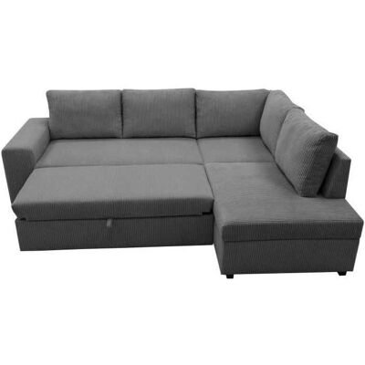Canapé d'angle réversible Lincoln - Tissu velours - Rangement - 4-5 places - Publicité Canapé d'angle réversible Lincoln - Tissu velours - Rangement - 4-5 places - Publicité