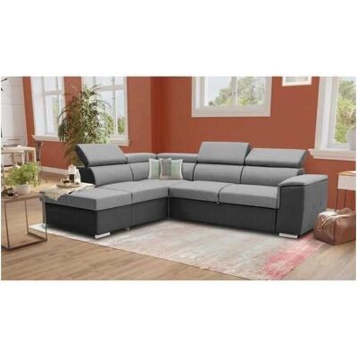 DAYTONA Canapé d'angle réversible - Tissu gris et anthracite - 5 places - Publicité DAYTONA Canapé d'angle réversible - Tissu gris et anthracite - 5 places - Publicité