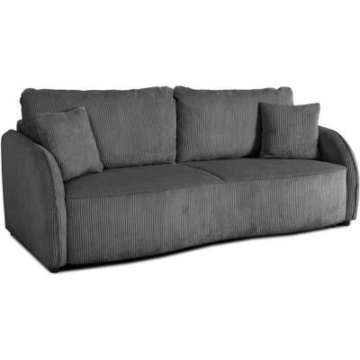 BARI - Canapé Convertible 3 Places - Anthracite Velour - Sofa Bed - Publicité BARI - Canapé Convertible 3 Places - Anthracite Velour - Sofa Bed - Publicité