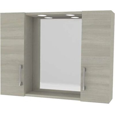 Webmarketpoint - Specchio Bagno Doppio - 77x16x57cm - Roble Gris Webmarketpoint - Specchio Bagno Doppio - 77x16x57cm - Roble Gris