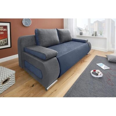 COLLECTION AB Moritz Schlafsofa - 3-Sitzer, Blau, Mikrofaser COLLECTION AB Moritz Schlafsofa - 3-Sitzer, Blau, Mikrofaser