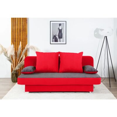COLLECTION AB P-Ulla Schlafsofa - Microfaser, Rot/Grau, 2,5 Sitze COLLECTION AB P-Ulla Schlafsofa - Microfaser, Rot/Grau, 2,5 Sitze