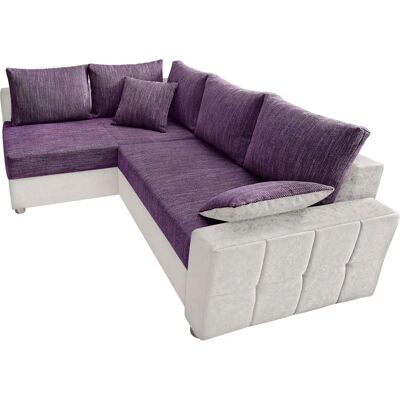 COLLECTION AB Parma L-Form Sofa - Mikrofaser, Grau/Lila, 224x84x161cm COLLECTION AB Parma L-Form Sofa - Mikrofaser, Grau/Lila, 224x84x161cm