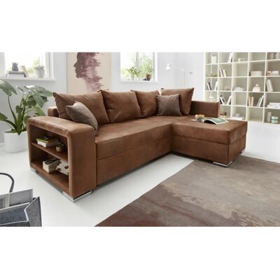 Ecksofa Collection AB John L-Form - Mikrofaser Lederoptik - Braun Ecksofa Collection AB John L-Form - Mikrofaser Lederoptik - Braun