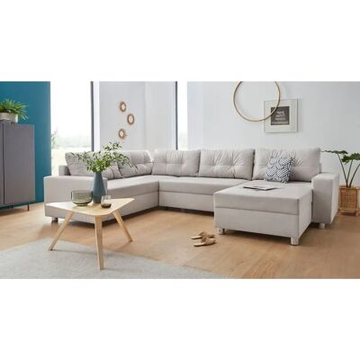 COLLECTION AB Paris U-Form Hellgrau Samtsofa - Sofa COLLECTION AB Paris U-Form Hellgrau Samtsofa - Sofa