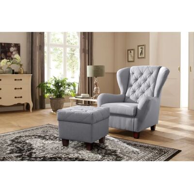 Home Affaire Alexandra Hellgrau Ohrensessel - Sessel Home Affaire Alexandra Hellgrau Ohrensessel - Sessel