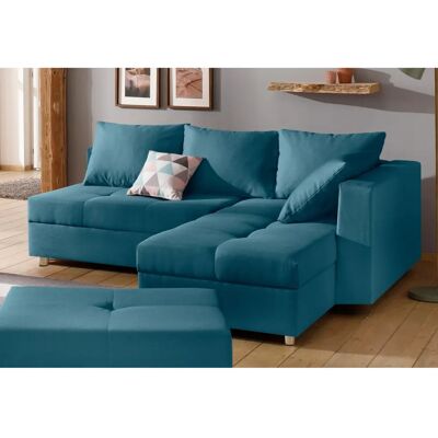 Home affaire Italia L-Form Sofa - Bettfunktion, Stauraum, petrol Home affaire Italia L-Form Sofa - Bettfunktion, Stauraum, petrol