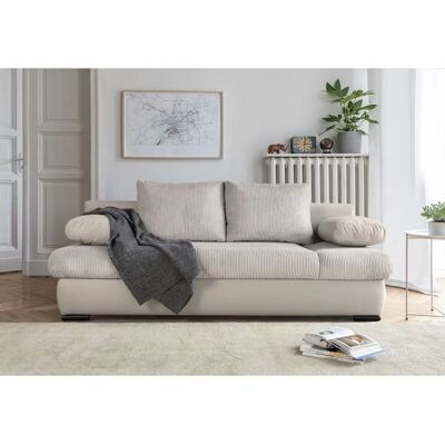 COLLECTION AB Chicago Beige Cord-Samt Schlafsofa - Sofa Bed COLLECTION AB Chicago Beige Cord-Samt Schlafsofa - Sofa Bed