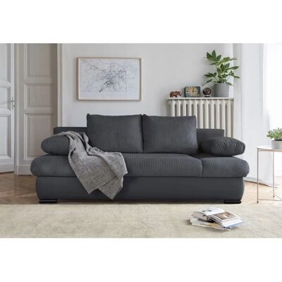 COLLECTION AB Chicago Schlafsofa - Cord-Samt, Grau COLLECTION AB Chicago Schlafsofa - Cord-Samt, Grau