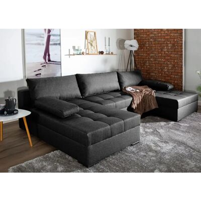 COLLECTION AB Josy Sofa - Anthrazit, 307cm, Bett, Stauraum, 3 Kissen COLLECTION AB Josy Sofa - Anthrazit, 307cm, Bett, Stauraum, 3 Kissen