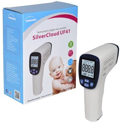Termometro Digitale Silver Cloud UF41 - Senza contatto, Infrarossi, Corpo & Superfici Termometro Digitale Silver Cloud UF41 - Senza contatto, Infrarossi, Corpo & Superfici