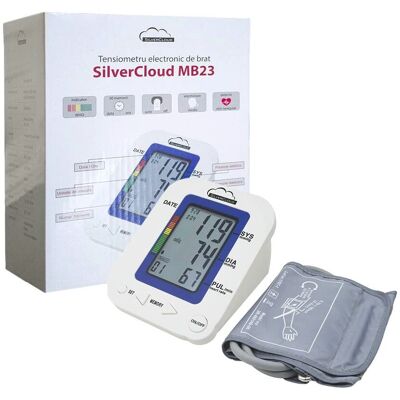 Silver Cloud MB23 Blood Pressure Monitor - Voice Alert, Heart Rate, LCD Silver Cloud MB23 Blood Pressure Monitor - Voice Alert, Heart Rate, LCD