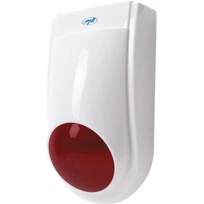 PNI SafeHouse HS007 Bezprzewodowa zewnętrzna syrena - 110dB, Biało/Czerwona PNI SafeHouse HS007 Bezprzewodowa zewnętrzna syrena - 110dB, Biało/Czerwona