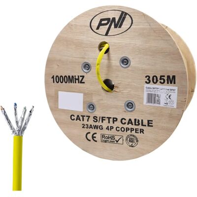 Câble réseau PNI SF07 Cuivre CAT7 - 10Gbps, 1000MHz, 305m - Publicité Câble réseau PNI SF07 Cuivre CAT7 - 10Gbps, 1000MHz, 305m - Publicité