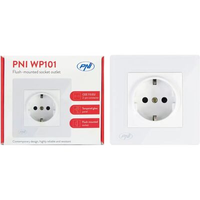 Prise PNI WP101 - Cadre en verre, 16A, 3700W, 230V - Publicité Prise PNI WP101 - Cadre en verre, 16A, 3700W, 230V - Publicité