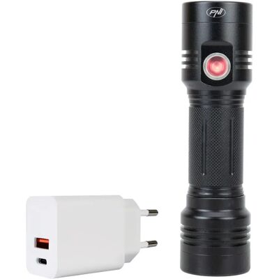 PNI Adventure F200 Aluminium-Doppeltaschenlampe - LED, 4000mAh, Fokus, Netzteil PNI Adventure F200 Aluminium-Doppeltaschenlampe - LED, 4000mAh, Fokus, Netzteil