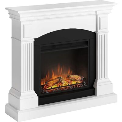 Chimenea eléctrica blanca Tagu - 1500W, control remoto, efecto llama ajustable, temporizador 7 días Chimenea eléctrica blanca Tagu - 1500W, control remoto, efecto llama ajustable, temporizador 7 días