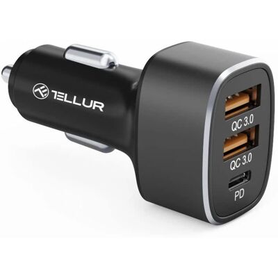 Chargeur voiture Tellur FCC9 - 56W, 9A, Dual QC 3.0, PD 20W Chargeur voiture Tellur FCC9 - 56W, 9A, Dual QC 3.0, PD 20W