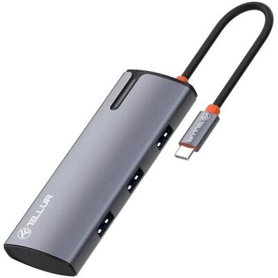 Tellur USB-C Hub - 100W PD, HDMI, 3xUSB 3.0 - Dockingstation Grau Tellur USB-C Hub - 100W PD, HDMI, 3xUSB 3.0 - Dockingstation Grau