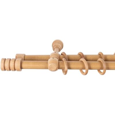 SN DECO GROUP Pisa Gardinenstange - 2-läufig, Holz, 240cm, Braun SN DECO GROUP Pisa Gardinenstange - 2-läufig, Holz, 240cm, Braun