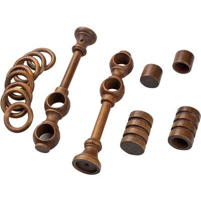 SN DECO GROUP Pisa Walnuss Doppel-Gardinenstange - Gardinenstange SN DECO GROUP Pisa Walnuss Doppel-Gardinenstange - Gardinenstange