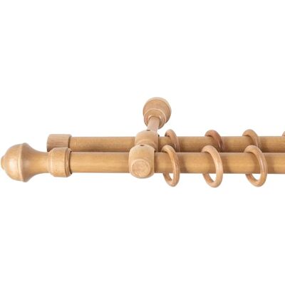 SN DECO GROUP Giro Gardinenstange - Braun (Eichefarben) - 160cm - 2-läufig SN DECO GROUP Giro Gardinenstange - Braun (Eichefarben) - 160cm - 2-läufig