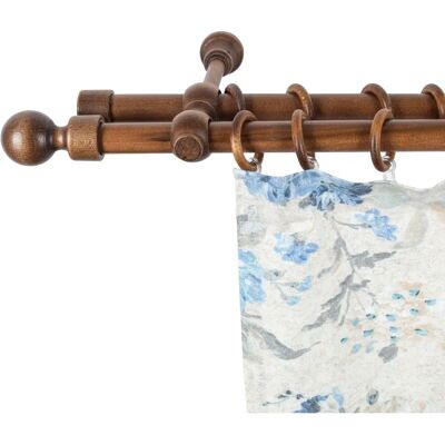 SN DECO GROUP Giro Gardinenstange - Walnuss 120cm 2-läufig SN DECO GROUP Giro Gardinenstange - Walnuss 120cm 2-läufig