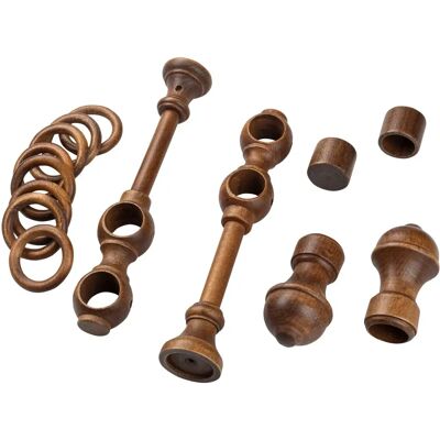SN DECO GROUP Ares Gardinenstange - Walnuss - 400cm - 2-läufig - Gardinenstangen SN DECO GROUP Ares Gardinenstange - Walnuss - 400cm - 2-läufig - Gardinenstangen