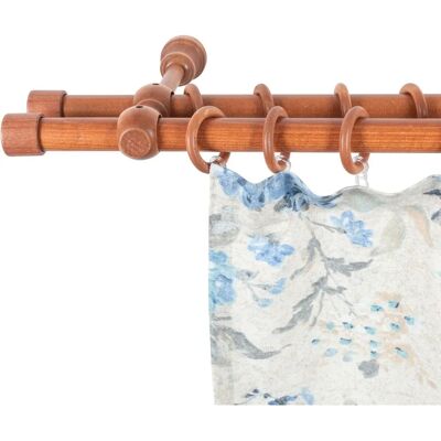 SN DECO GROUP Cafiro Doppel-Gardinenstange - 420cm, Eichefarben SN DECO GROUP Cafiro Doppel-Gardinenstange - 420cm, Eichefarben